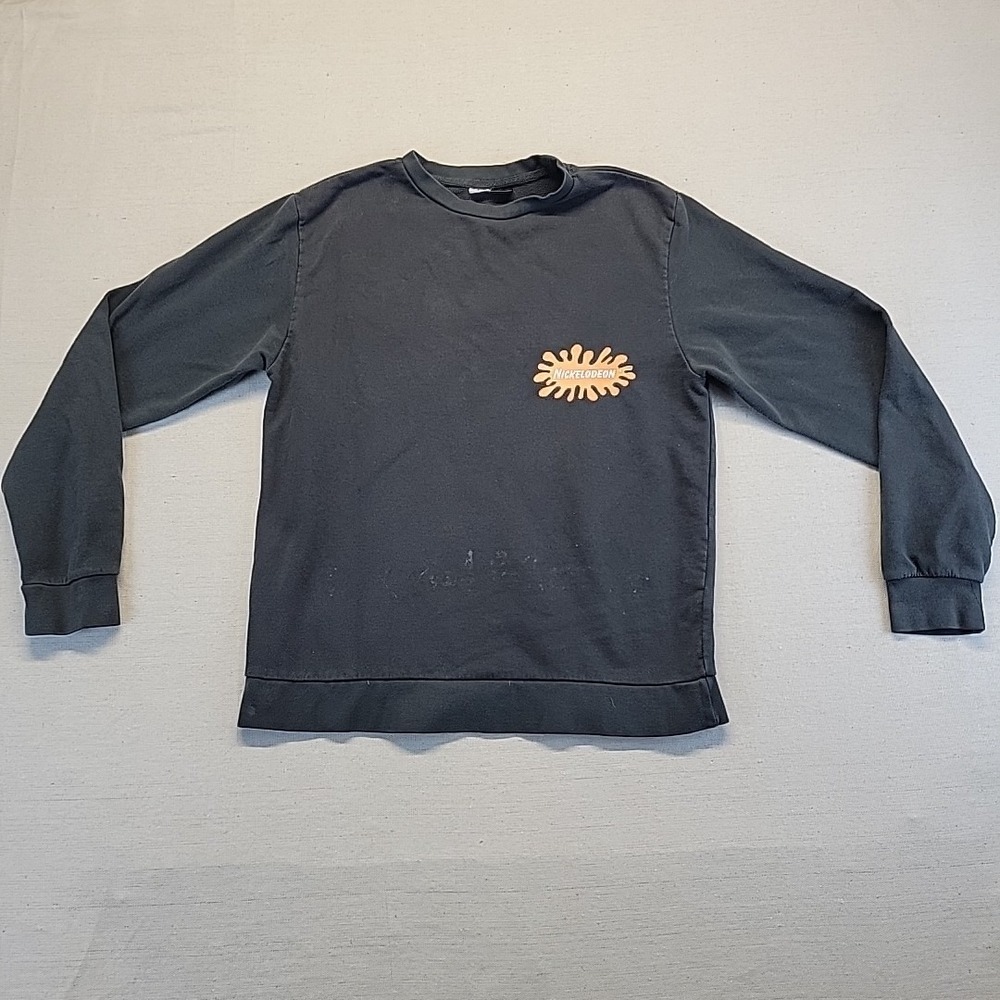Nickelodeon Retro Characters Crewneck Sweatshirt Small Unisex Black 90s Cartoons